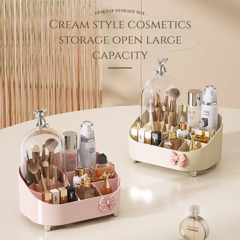 Large Capacity Makeup Organizer with Lid – Skincare & Cosmetic Storage Box