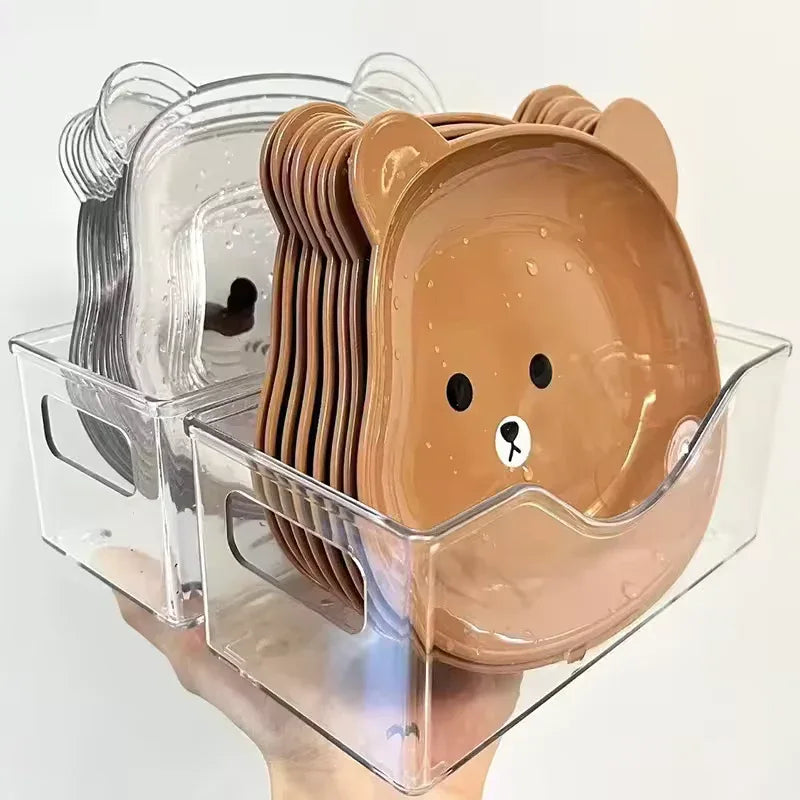 Creative Bear Snack & Fruit Dish Set – 8 Pcs Drop-Proof Tray