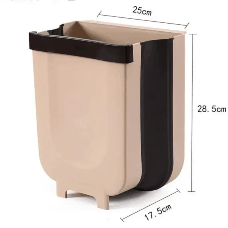 Wall Mounted Folding Trash Bin – Kitchen & Car Hanging Garbage Can