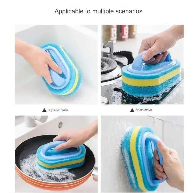 Magic Cleaning Sponge - Thickened Stain Removing Brush for Pot, Tile, Kitchen, Toilet, and Bathroom Cleaning