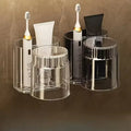 Wall-Mounted Toothbrush Holder with Cup – Bathroom Organizer