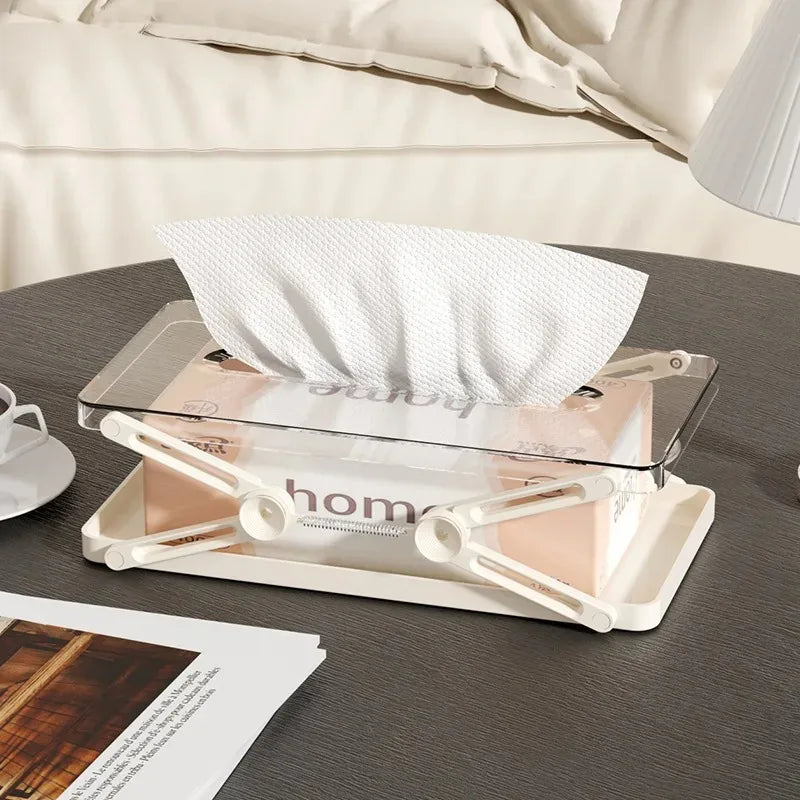 Extendable Automatic Lift Tissue Box - Height Adjustable Paper Towel Dispenser