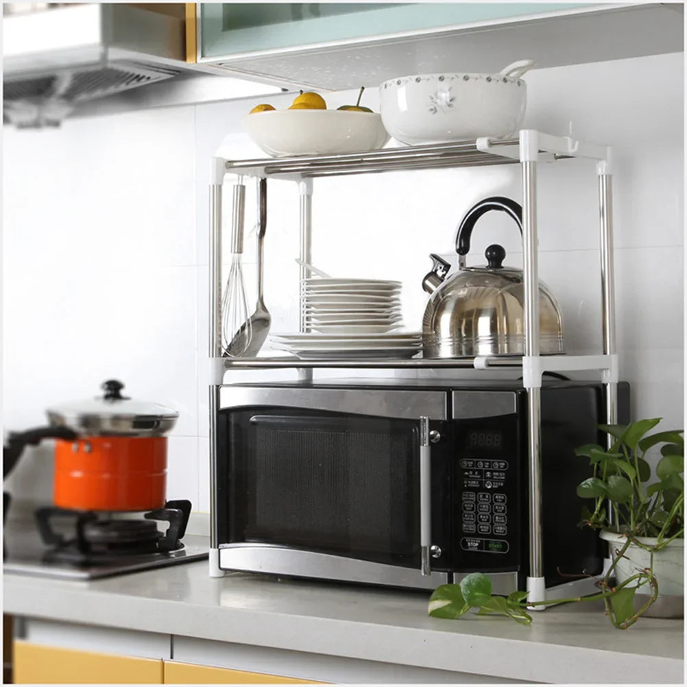 Adjustable Kitchen Organizer Microwave Rack