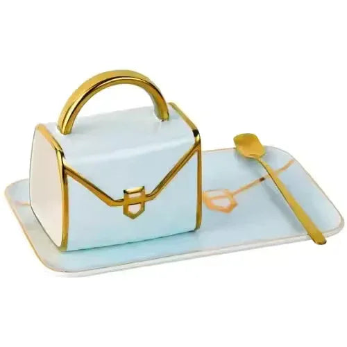 Handbag Coffee Mug with Tray & Spoon – Gift Box Set (Random)