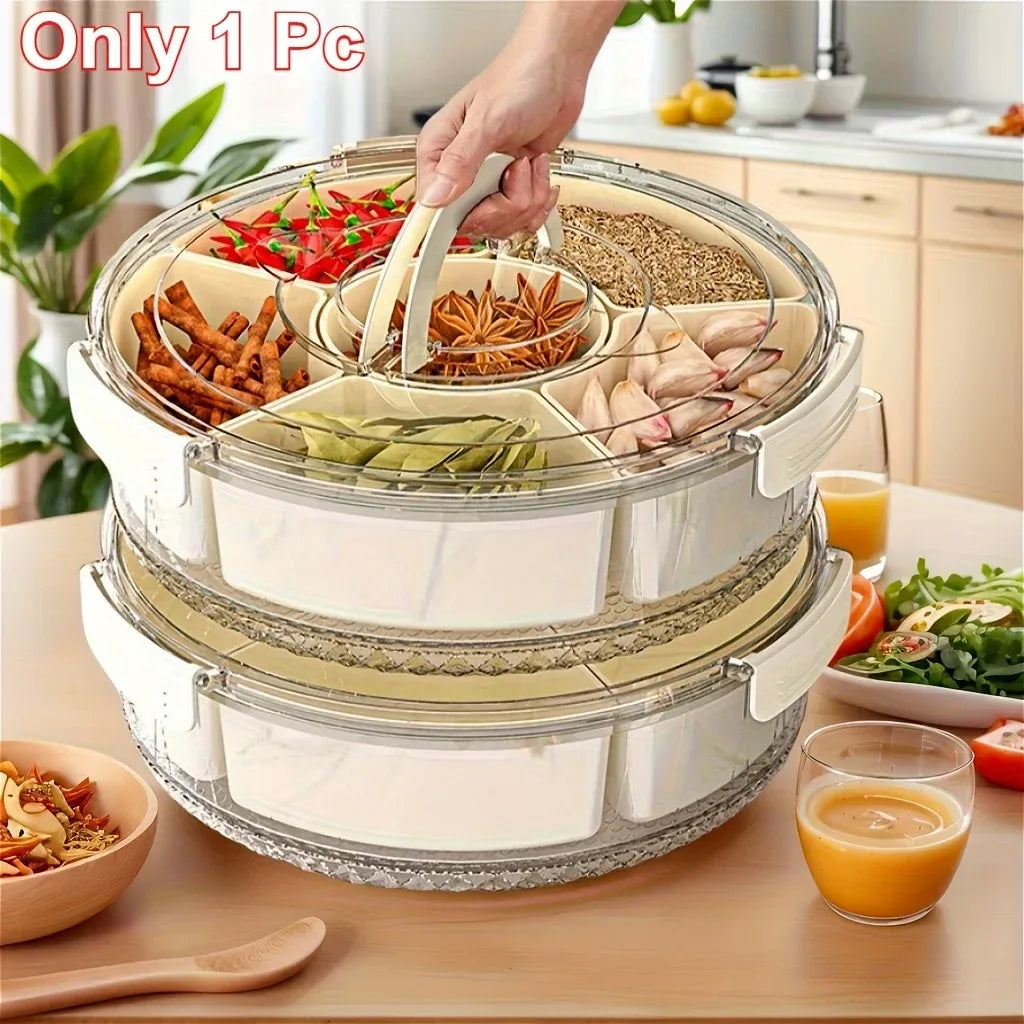 Portable Snack Tray – 360° Rotating & Spill-Proof