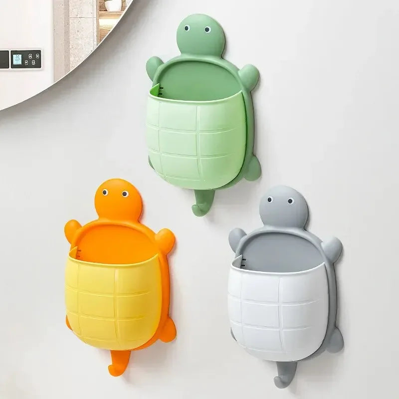 Cute Turtle Toothbrush Holder – Cartoon Bathroom Organizer