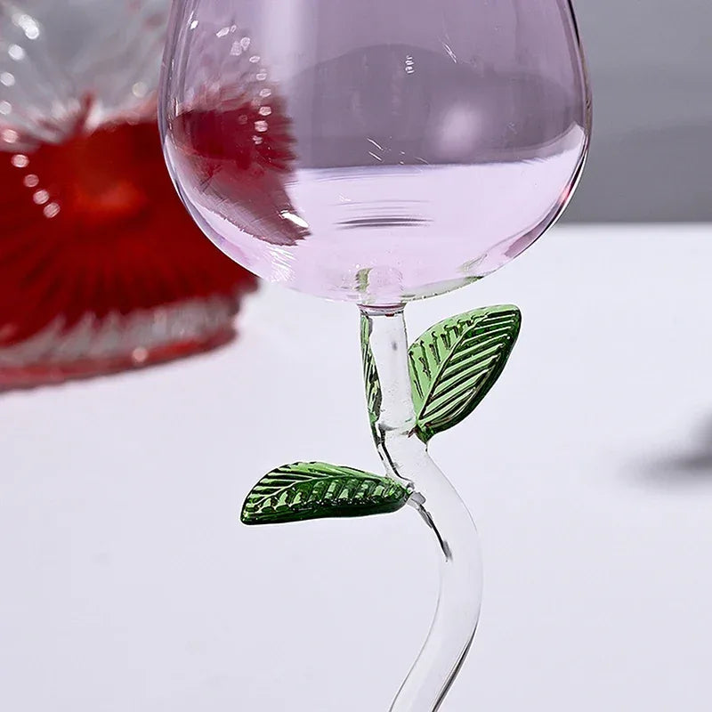 Romantic Rose Flower Juice Glass – Elegant Cocktail & Champagne Cup