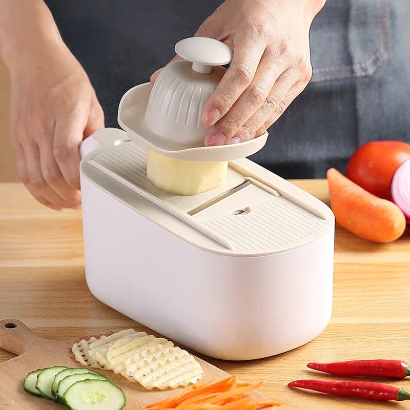 Multifunctional Vegetable Slicer & Cutter with Adjustable Blades