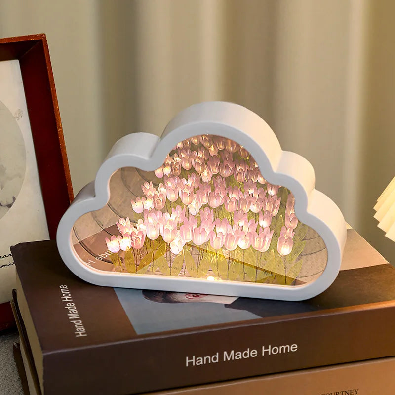 DIY Tulip Flower Sea Night Lamp - Cloud Mirror Atmosphere Light
