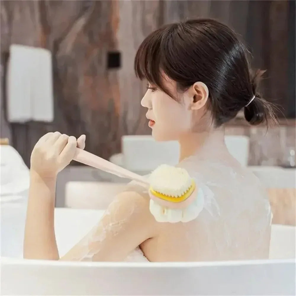 Soft Long Bath Brush – Double-Sided Scrubber
