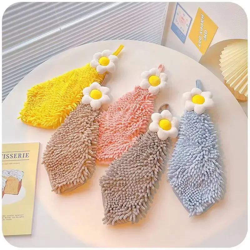 Chenille Hand Towel with Hanging Loop – Quick Dry (Each)