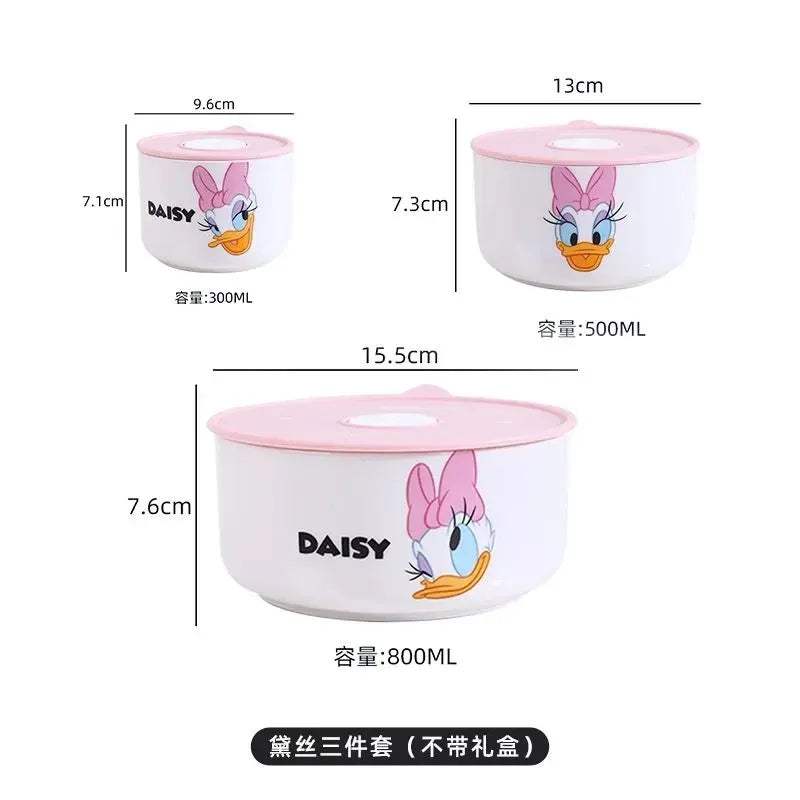 Minnie Mouse 3-Piece Lunch Box Set – Ceramic & Microwave Safe