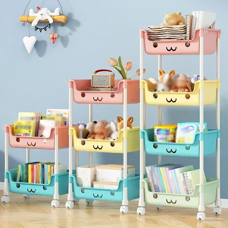 Storage Trolley Rack – Kids Organizer & Bookshelf