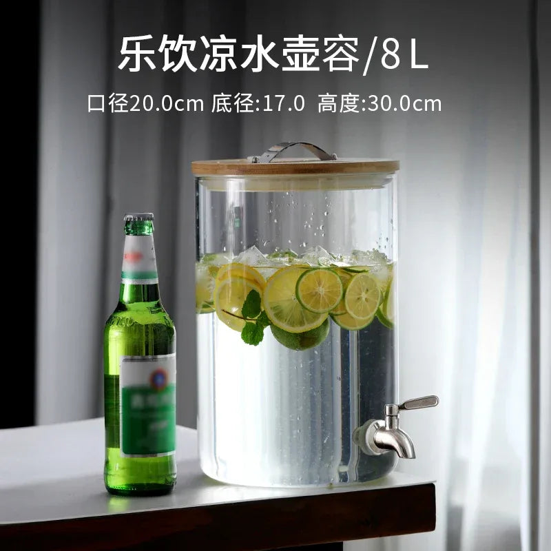 Luxury Glass Juice Container – Silver Wood Cap