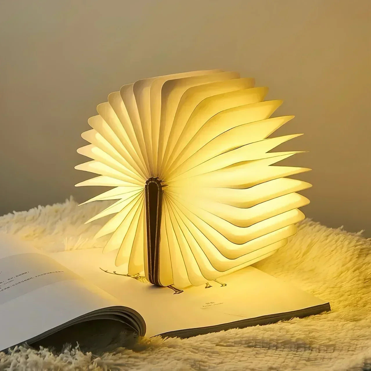 3D Folding Book Lamp – Creative LED Wooden Night Light