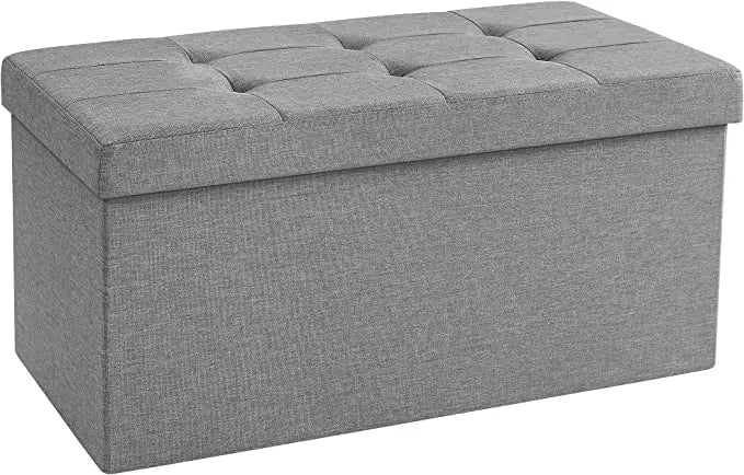 Large Capacity Storage Box - Padded Cushion Bench & Shoe Stool