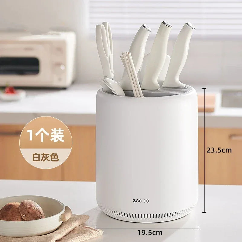 360° Rotating Kitchen Cutlery & Knife Holder Rack