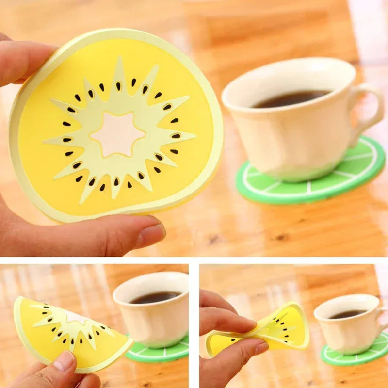 Fruit-Shaped Silicone Cup Mats – 6PCS Heat Resistant