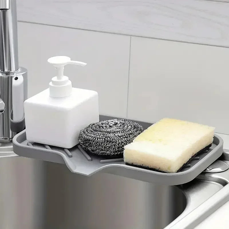 Silicone Sink Tray – Self-Draining Kitchen Sponge & Soap Holder