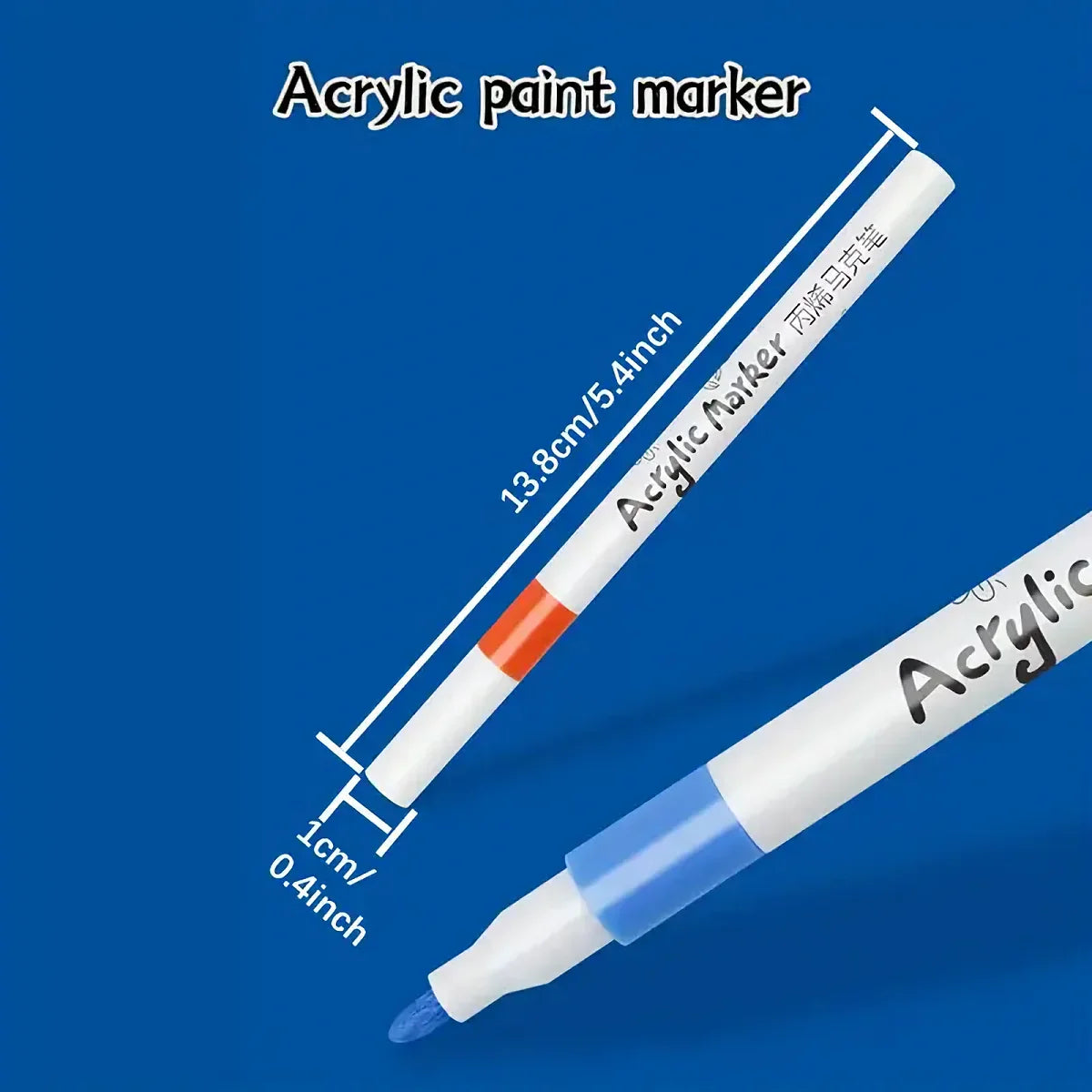 12pcs Acrylic Marker Pen Set - Soft Tip Paint Markers