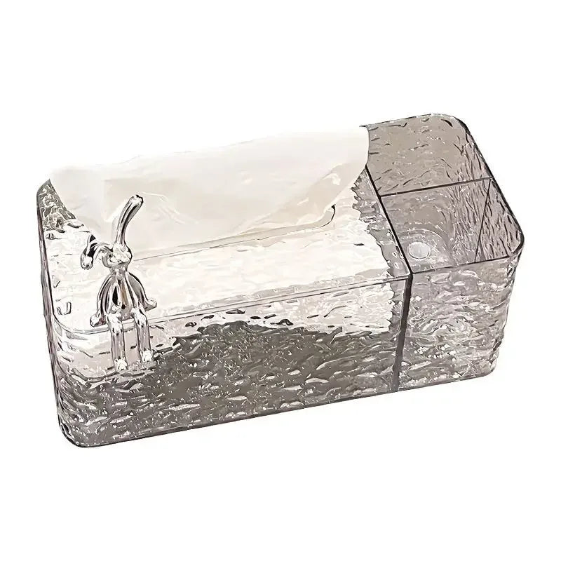 Glacier Luxury Tissue Box with Bunny – Elegant Decorative Tissue Holder