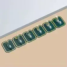 Strong Adhesive Six Row Hooks – No Drilling Wall Organizer for Kitchen & Bathroom
