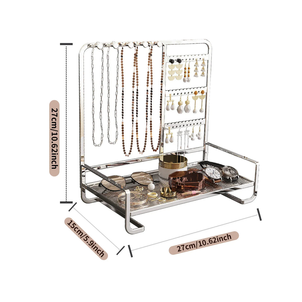 Luxury Wrought Iron Jewelry Display Stand & Organizer