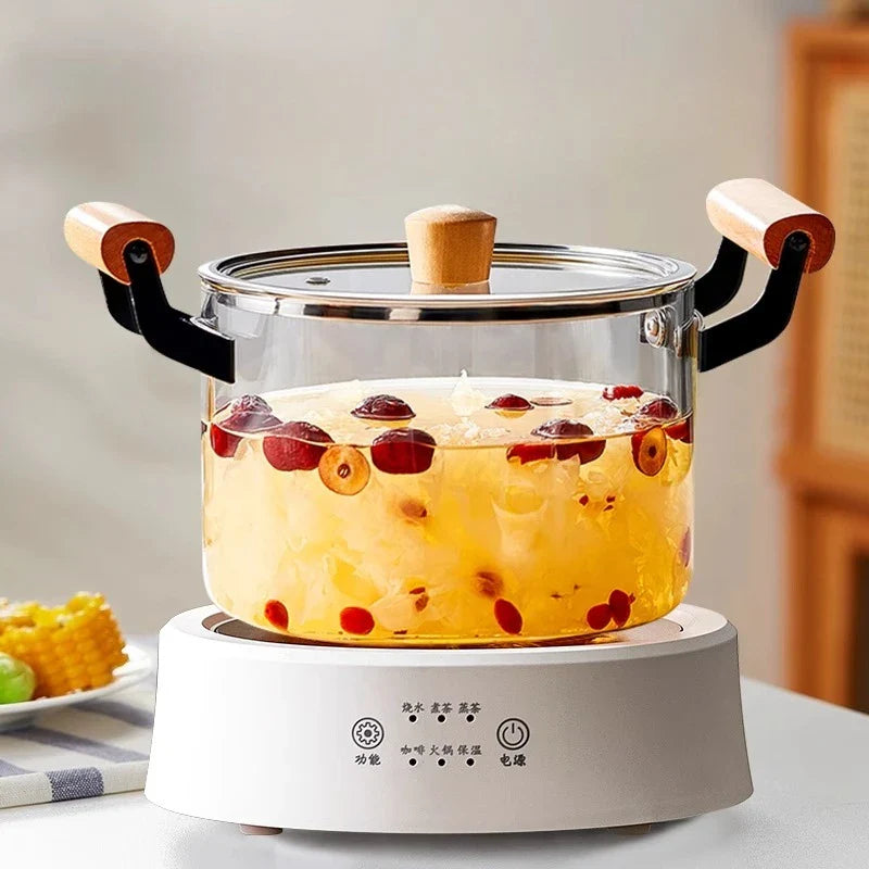 Premium Borosilicate Glass Cooking Pot – Heat Resistant