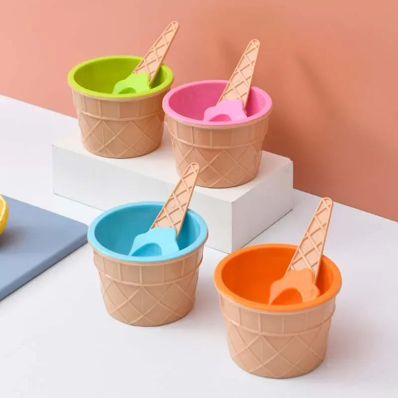 Ice Cream Cup with Spoon – Dessert Serving Bowl