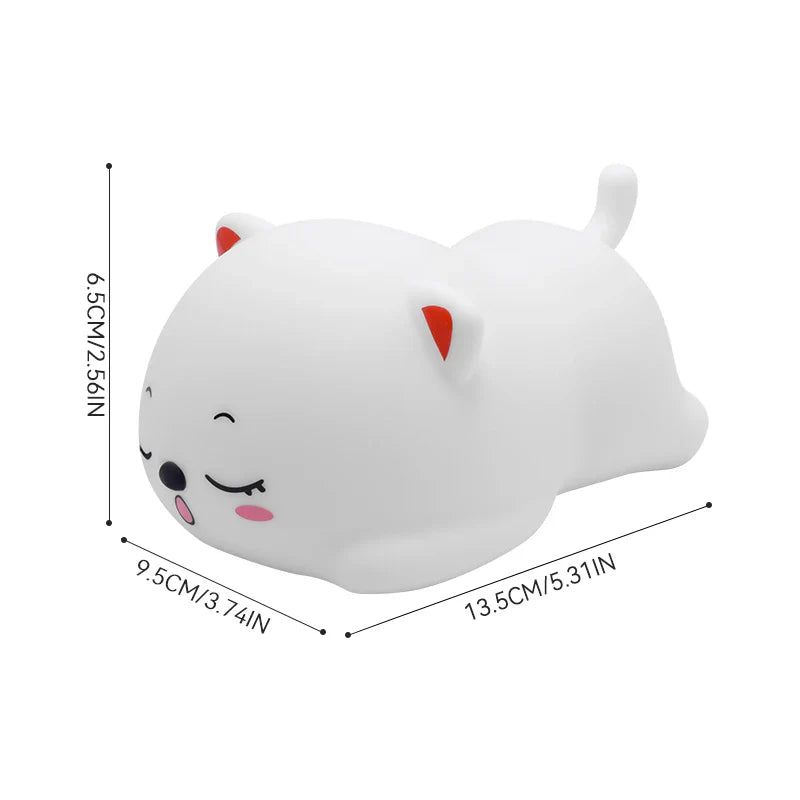Sleeping Cat Silicone Lamp – USB Rechargeable