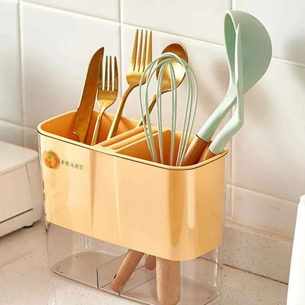 Chopsticks Storage Rack Multifunctional Detachable Drainage Tray Large Storage Box for Kitchen