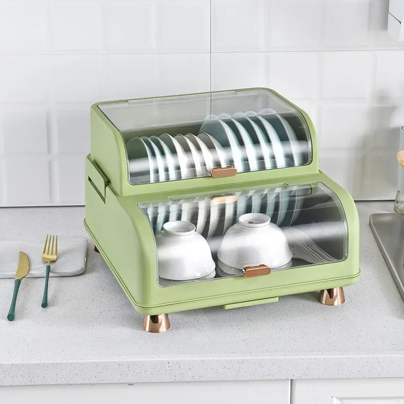 Random color Kitchen Dish Storage Box, Storage Rack, Drain Rack, Household Bowl Drying Rack, Chopsticks Tableware Storage Box