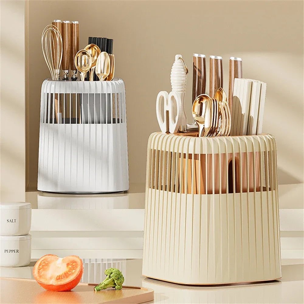 Multifunctional Kitchen Knife Rack – Drainage Cutlery Holder & Utensil Organizer