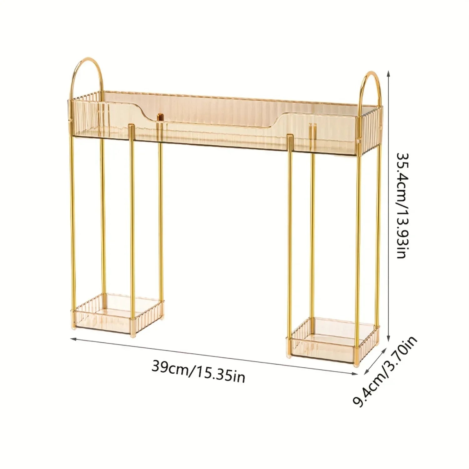 Bathroom Countertop Organizer – 2-Layer Cosmetic Storage Rack with Front Shelves