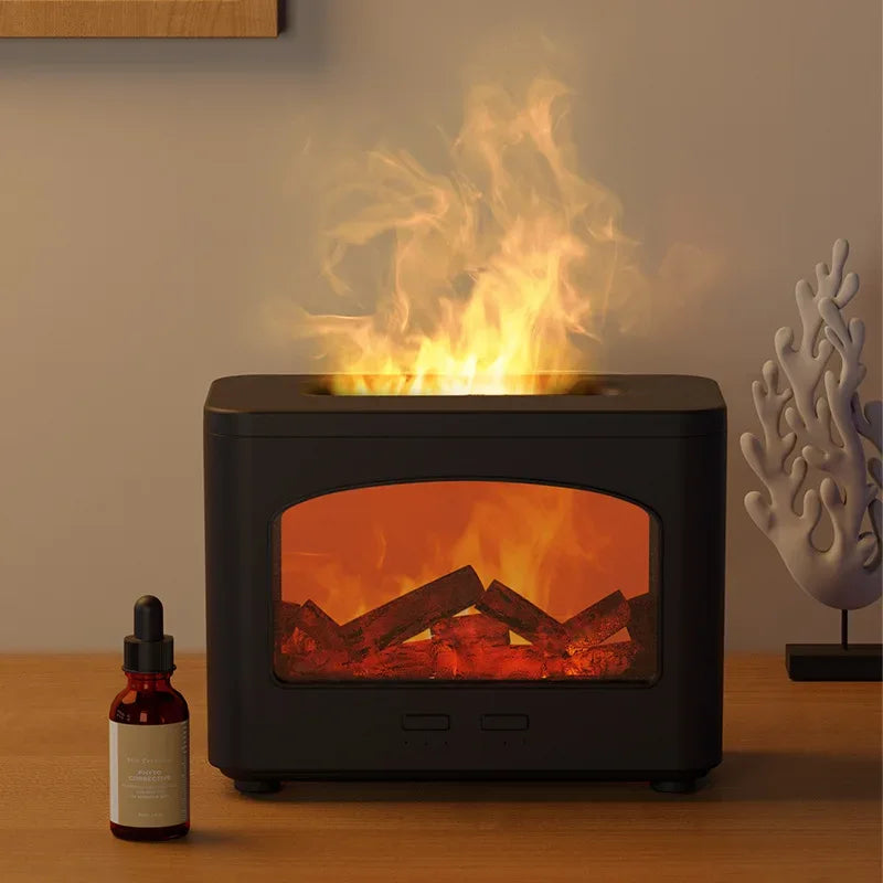 Electric Flame Humidifier – LED Fire Effect Aroma Diffuser