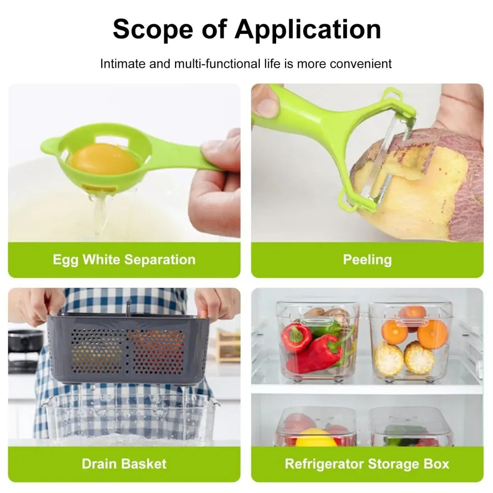 22-in-1 Vegetable Cutter with Container – Multi-Functional Food Chopper & Grater