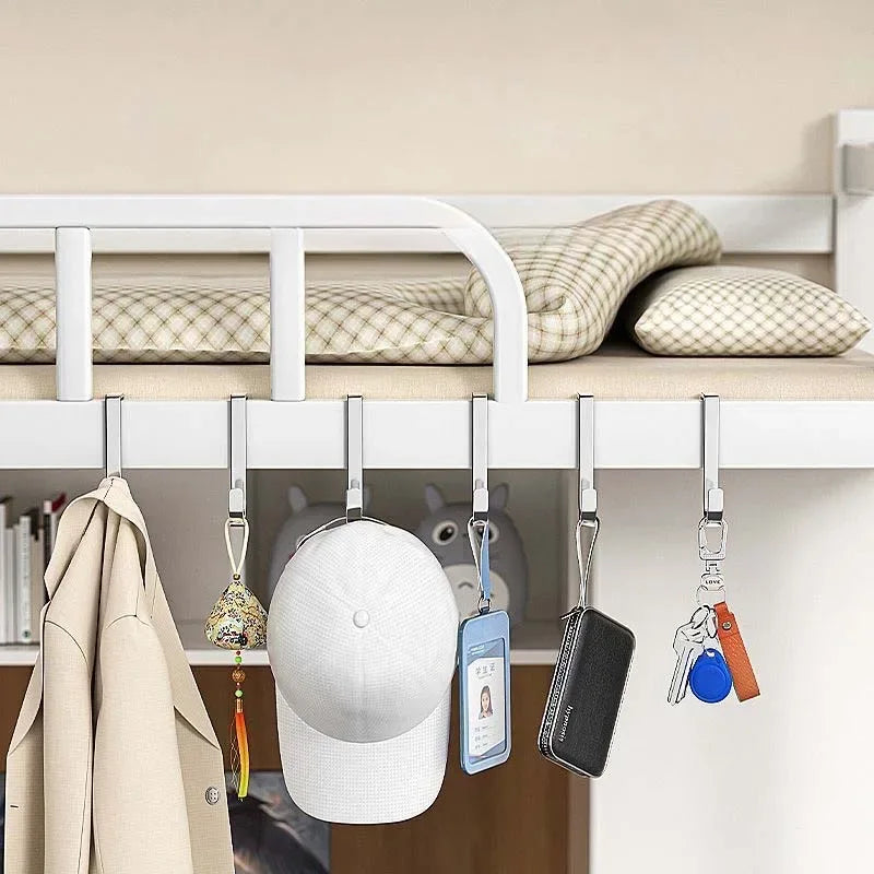 Pack of 3 Stainless Steel S-Shaped Over-Door Hooks – No Drilling Hangers