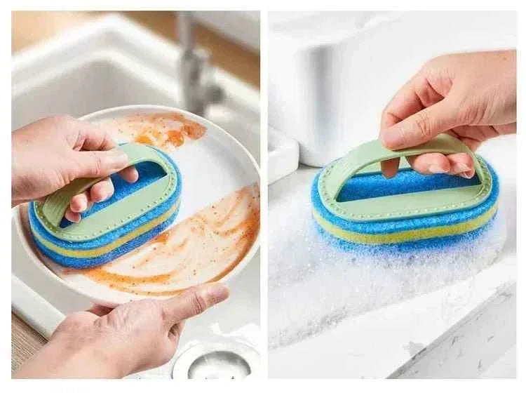 Magic Cleaning Sponge - Thickened Stain Removing Brush for Pot, Tile, Kitchen, Toilet, and Bathroom Cleaning