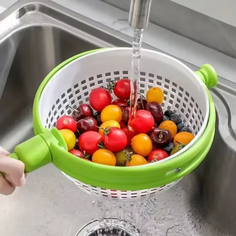 Rotating Drainage Basket – Vegetable & Fruit Spinner