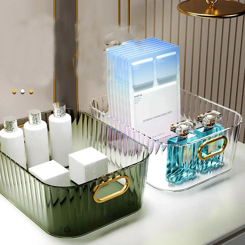 Acrylic Rectangular Desktop Organizer – Stackable Drawer Storage