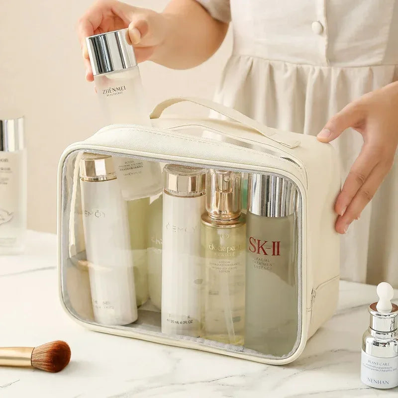 PVC Transparent Makeup Bag – Large Capacity Travel Toiletry Organizer