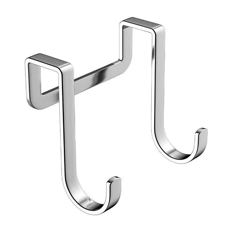 Pack of 3 Stainless Steel S-Shaped Over-Door Hooks – No Drilling Hangers
