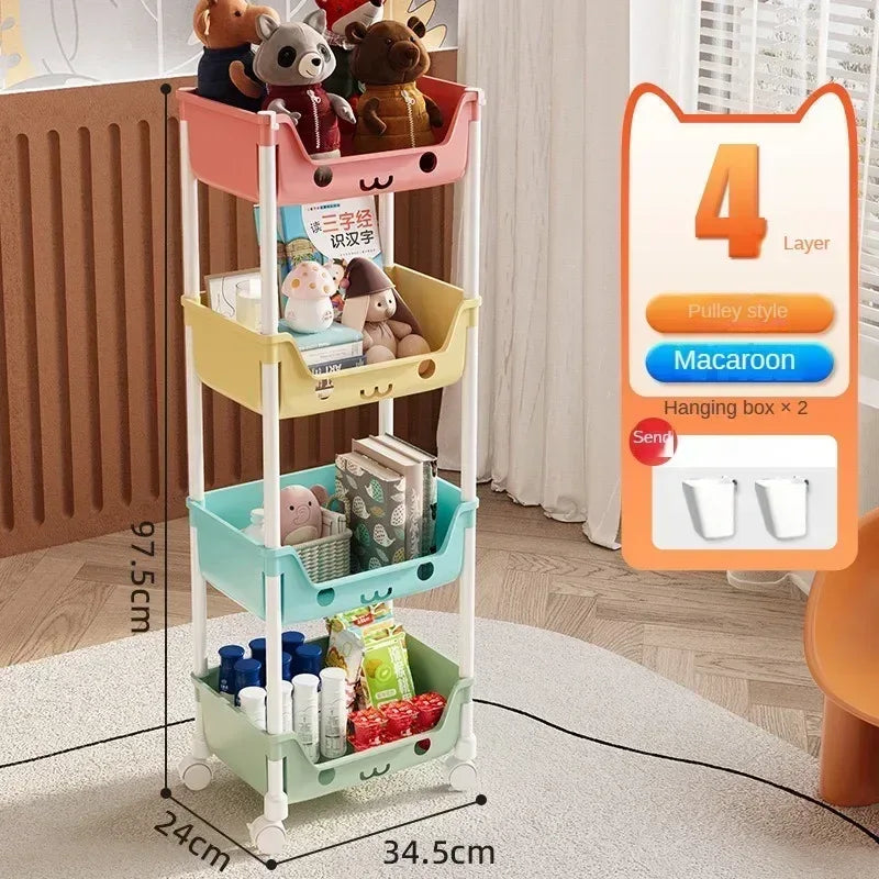 Storage Trolley Rack – Kids Organizer & Bookshelf