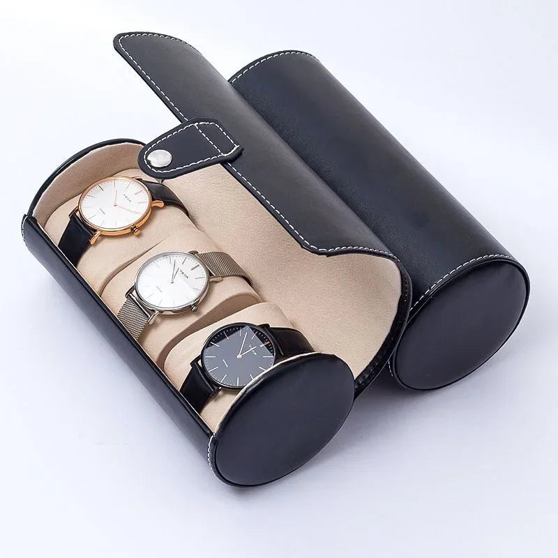 Leather Watch Organizer – 3 Slot Storage
