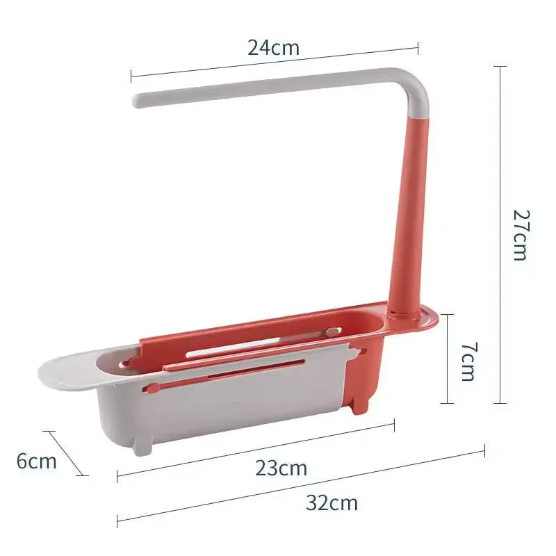 Telescopic Sink Drain Rack – Expandable Sponge Holder & Storage Basket