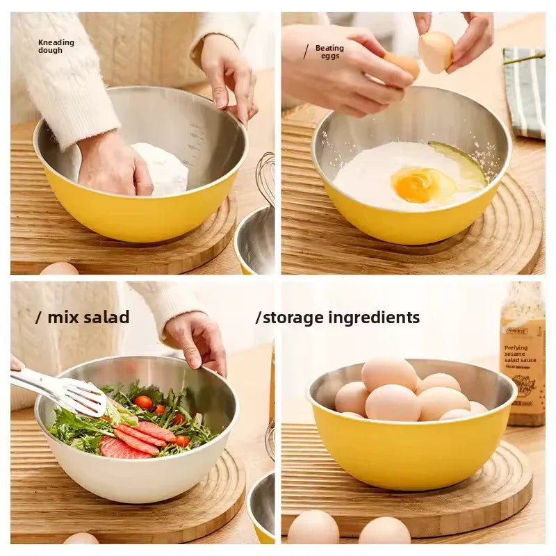 Stainless Steel Bowl – Multi-Purpose Mixing & Serving Bowl (Set of 3)