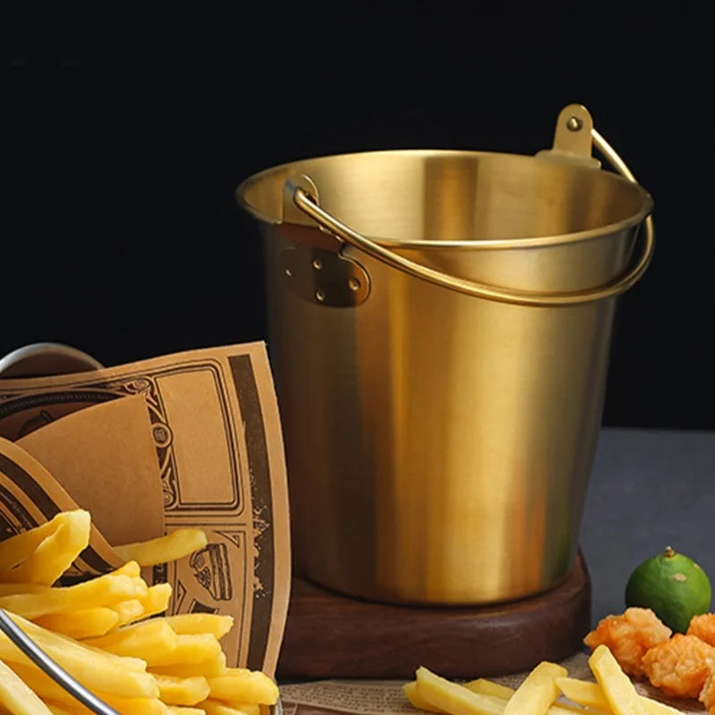 Mini Gold Serving Bucket - Luxury Snack & Ice Pail