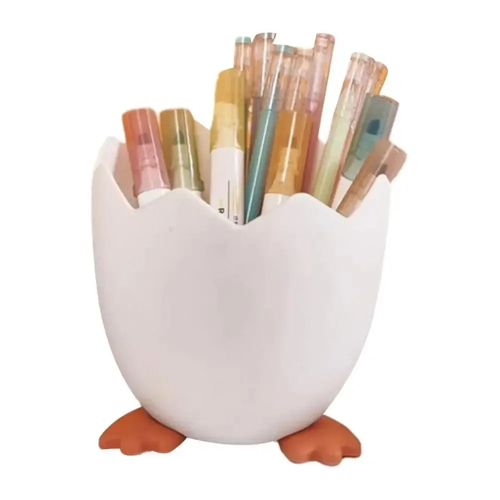 Eggshell Pen Holder – Multi-Functional Desk Organizer for Stationery & Makeup Brushes