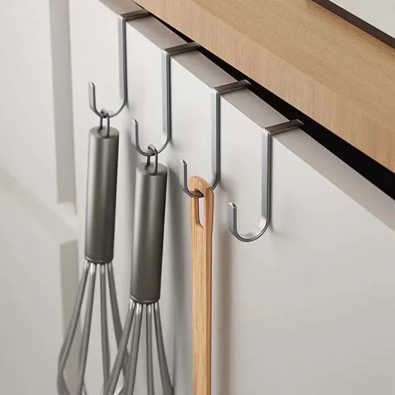 Pack of 3 Stainless Steel S-Shaped Over-Door Hooks – No Drilling Hangers