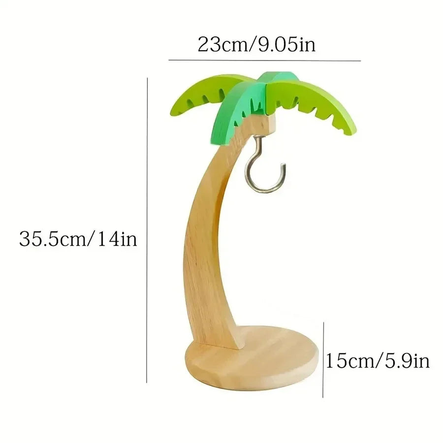 Wooden Banana Tree Rack – Decorative Fruit Holder